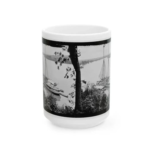 Drewry's Bluff, Va. Federal Transports With Cargoes Of Artillery On The James (U.S. Civil War) White Coffee Mug 15oz - Go Mug Yourself