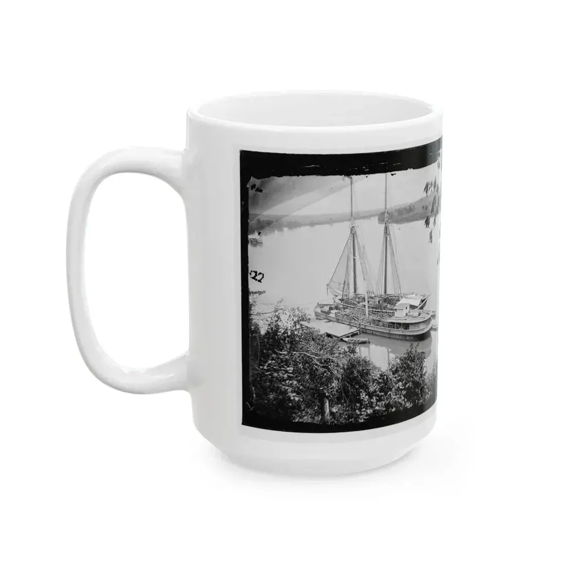 Drewry's Bluff, Va. Federal Transports With Cargoes Of Artillery On The James (U.S. Civil War) White Coffee Mug - Go Mug Yourself