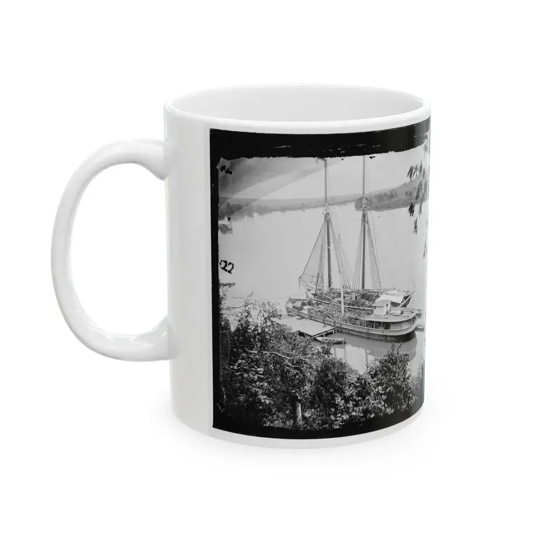 Drewry's Bluff, Va. Federal Transports With Cargoes Of Artillery On The James (U.S. Civil War) White Coffee Mug - Go Mug Yourself