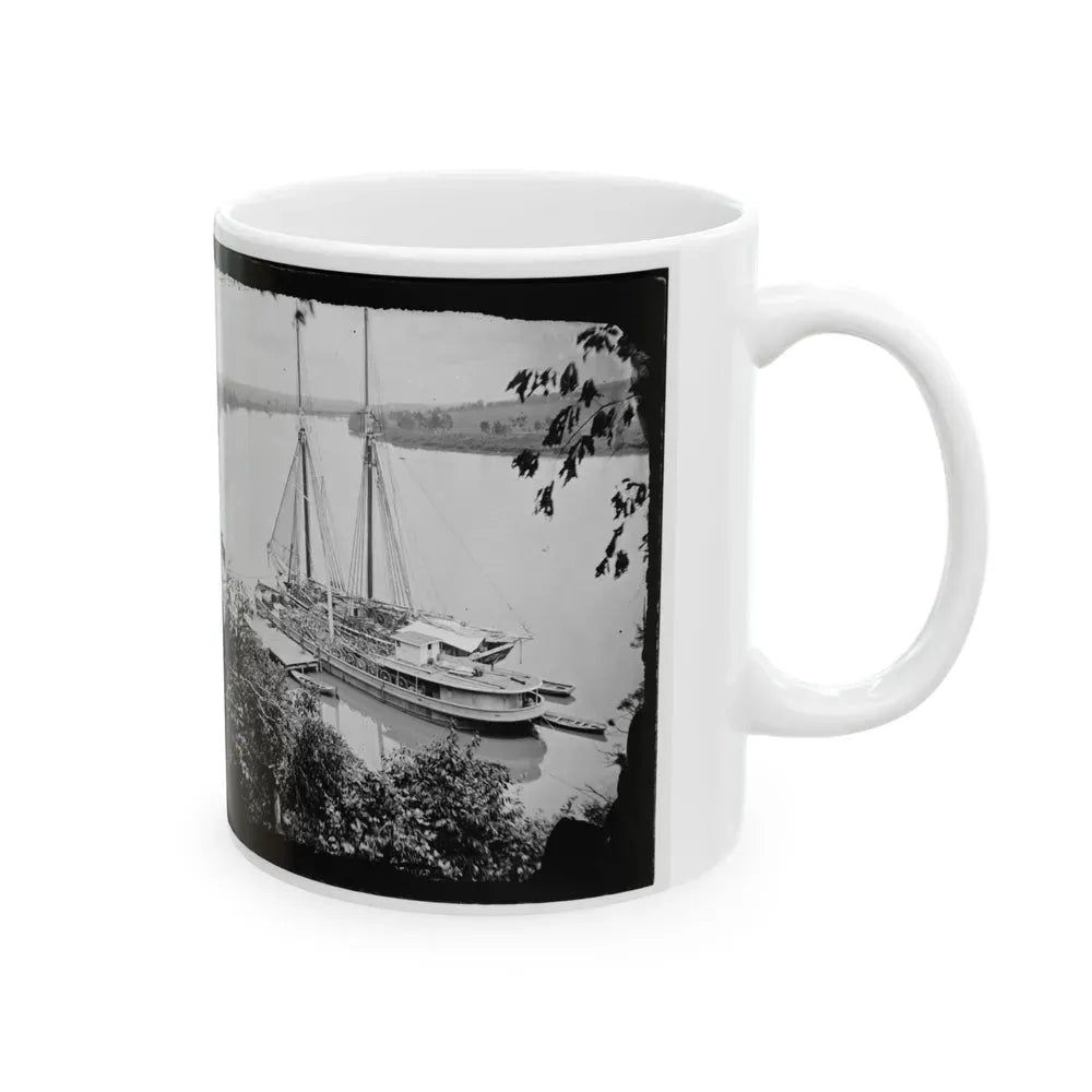 Drewry's Bluff, Va. Federal Transports With Cargoes Of Artillery On The James (U.S. Civil War) White Coffee Mug - Go Mug Yourself