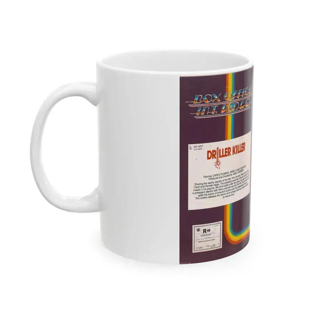 DRILLER KILLER BOX OFFICE INTERNATIONAL VIDEO (VHS COVER) - White Coffee Mug - Go Mug Yourself