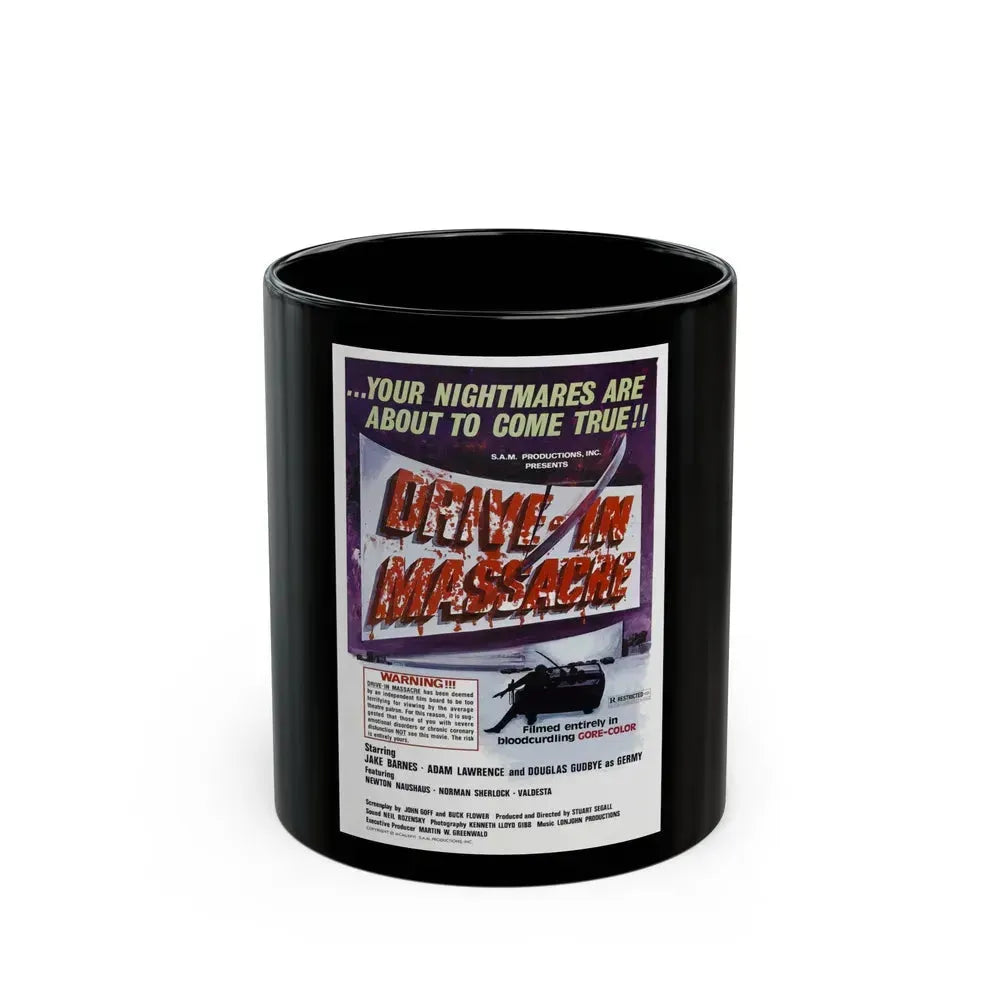 DRIVE-IN MASSACRE 1976 Movie Poster - Black Coffee Mug 11oz - Go Mug Yourself