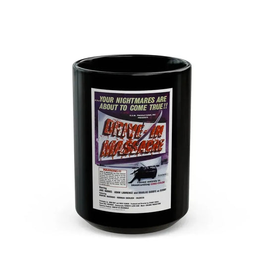 DRIVE-IN MASSACRE 1976 Movie Poster - Black Coffee Mug 15oz - Go Mug Yourself