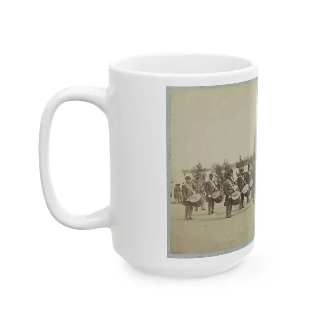 Drum Corps Stands In Front Of Union Soldiers In Formation (U.S. Civil War) White Coffee Mug - Go Mug Yourself