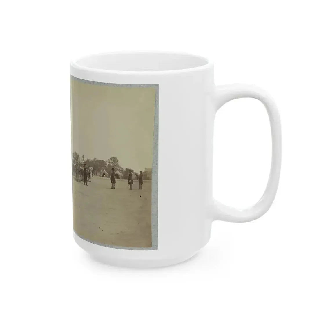 Drum Corps Stands In Front Of Union Soldiers In Formation (U.S. Civil War) White Coffee Mug - Go Mug Yourself