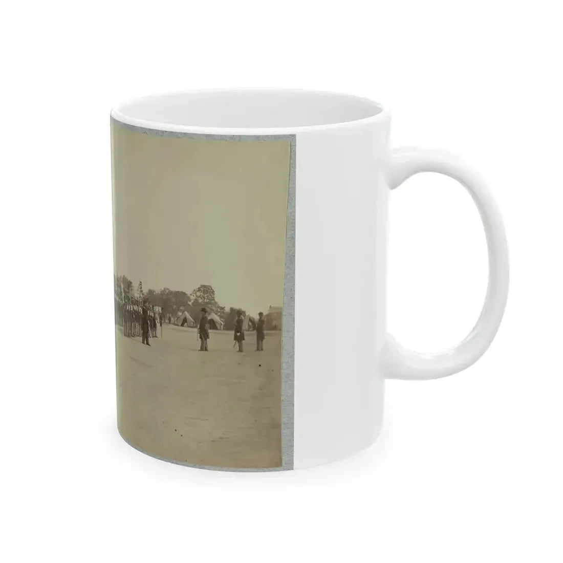 Drum Corps Stands In Front Of Union Soldiers In Formation (U.S. Civil War) White Coffee Mug - Go Mug Yourself