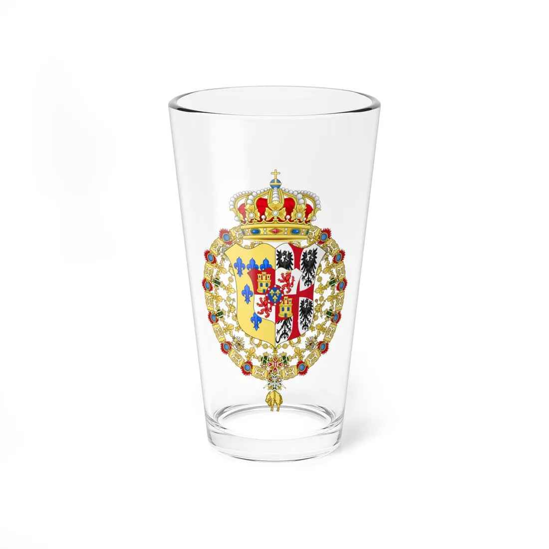 Ducal Coat of Arms of Parma 1748-1802 (Italy) (Coat of Arms) Pint Glass 16oz 16oz - Go Mug Yourself