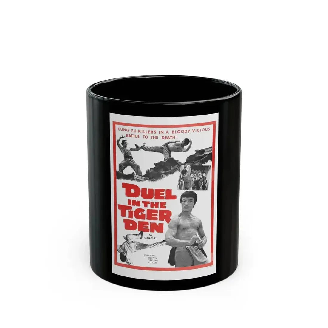 DUEL IN THE TIGER DEN 1972 Movie Poster - Black Coffee Mug 11oz - Go Mug Yourself