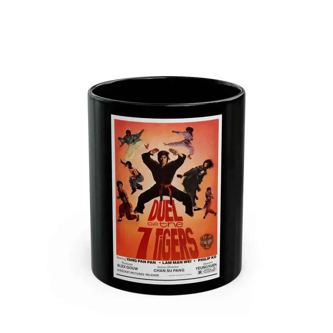 DUEL OF THE SEVEN TIGERS 1979 Movie Poster - Black Coffee Mug 11oz - Go Mug Yourself