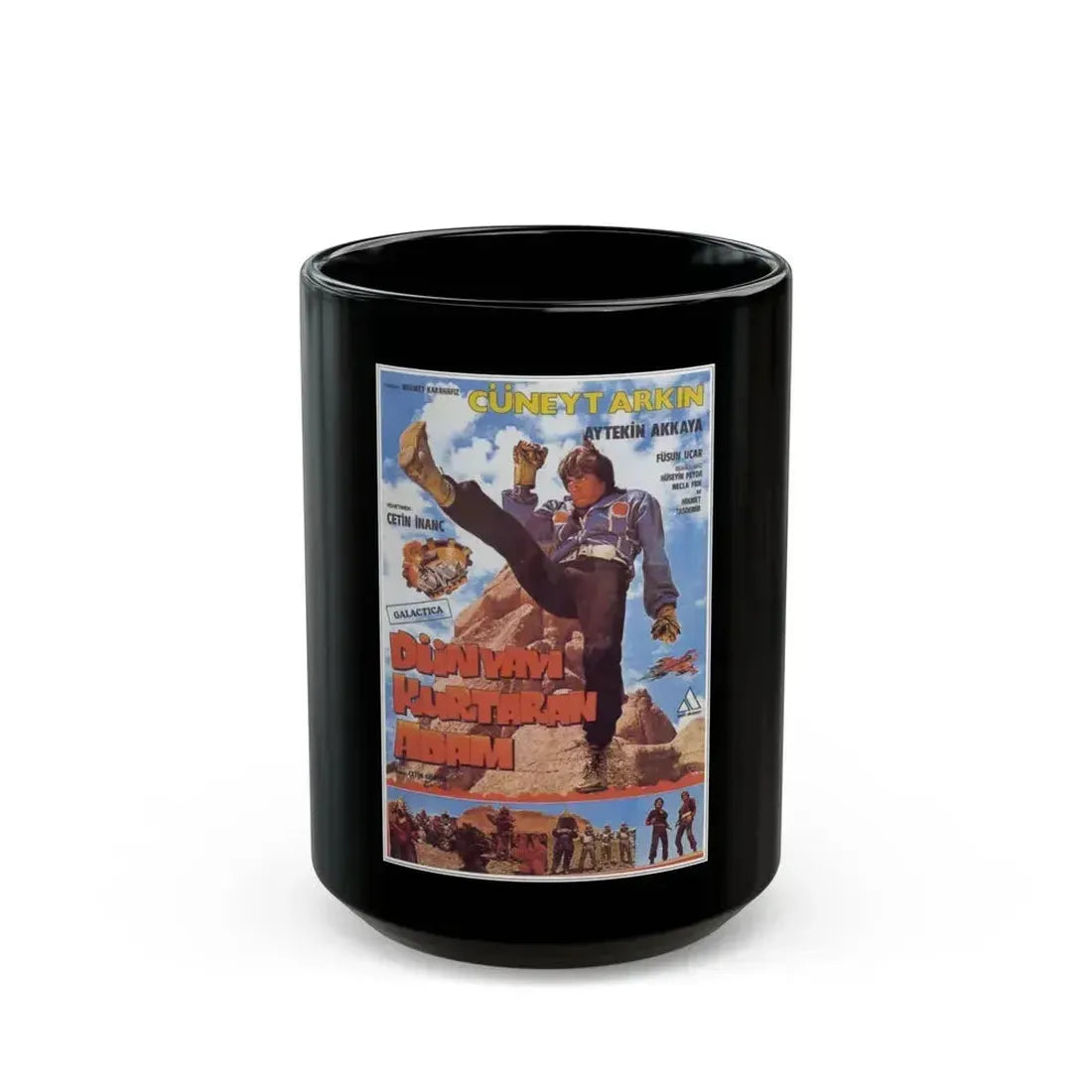 DUNYAYI KURTARAN ADAM (TURKISH STAR WARS) 1982 Movie Poster - Black Coffee Mug 15oz - Go Mug Yourself