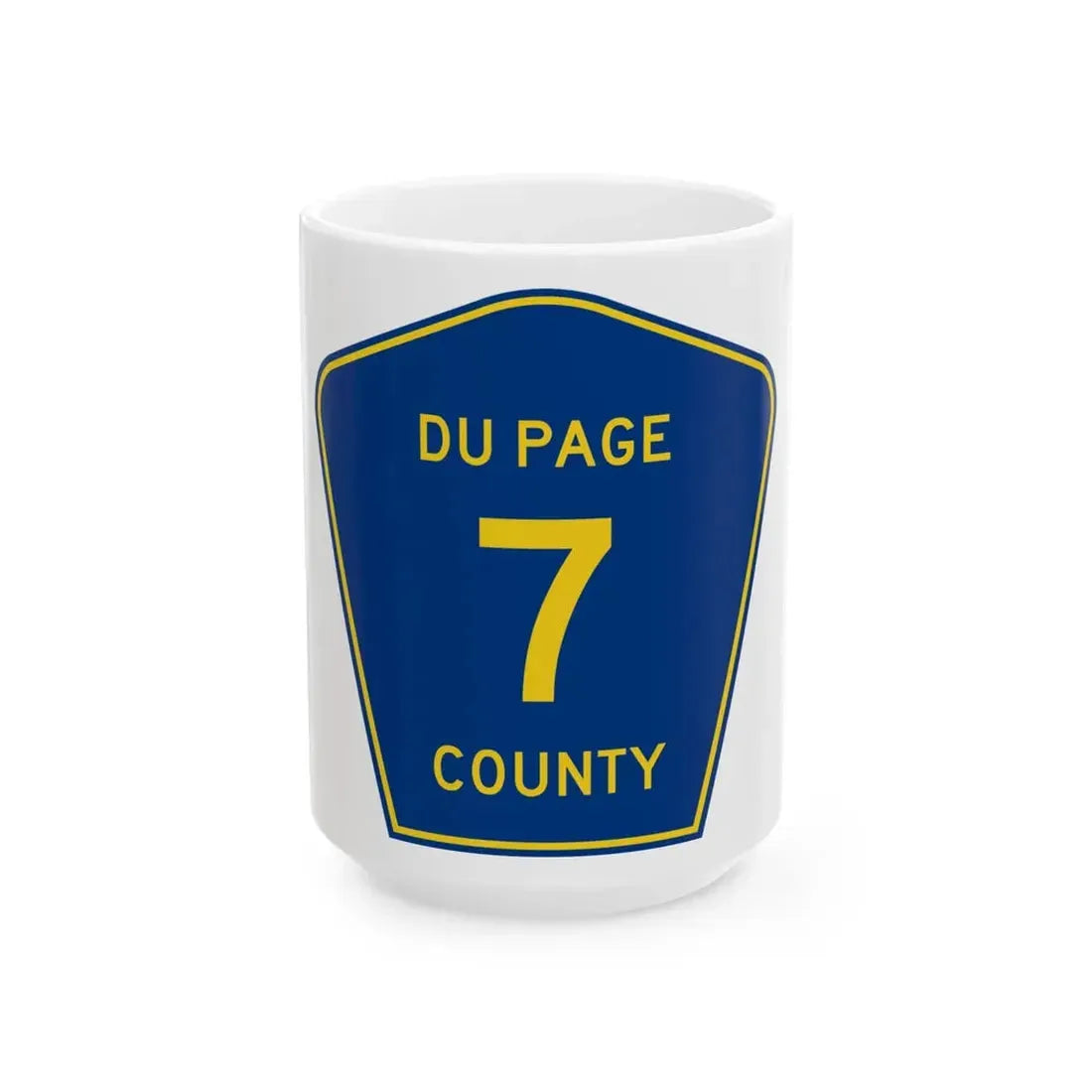 DuPage County 7 (Illinois) (Road Sign) White Coffee Mug 15oz - Go Mug Yourself