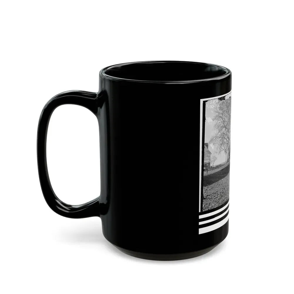 Dutch Gap, Virginia (Vicinity). Pontoon Boats On Wheeled Carriages At Deserted Farm House Near Dutch Gap Canal (U.S. Civil War) Black Coffee Mug - Go Mug Yourself