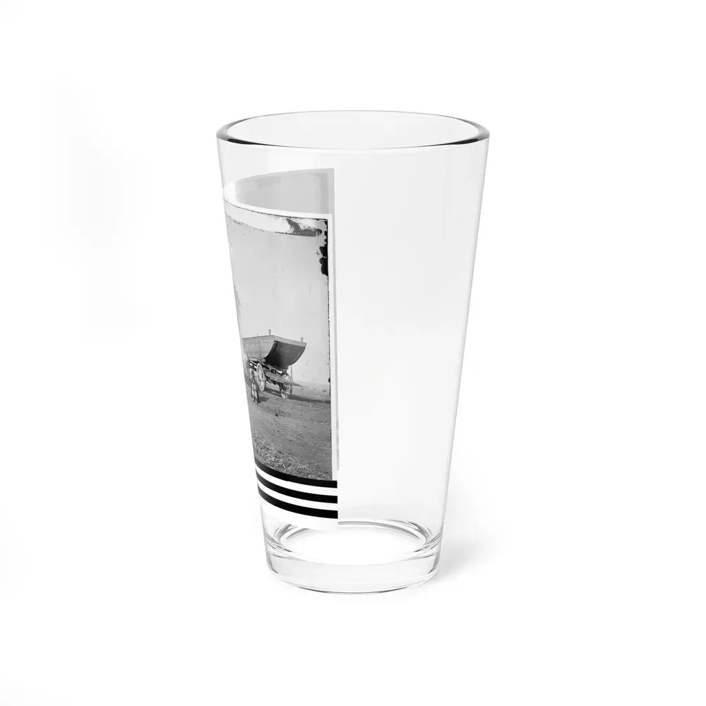 Dutch Gap, Virginia (Vicinity). Pontoon Boats On Wheeled Carriages At Deserted Farm House Near Dutch Gap Canal (U.S. Civil War) Pint Glass 16oz - Go Mug Yourself