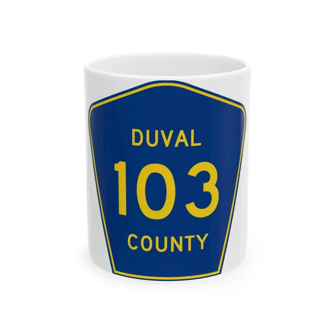 Duval County 103 (Florida) (Road Sign) White Coffee Mug 11oz - Go Mug Yourself