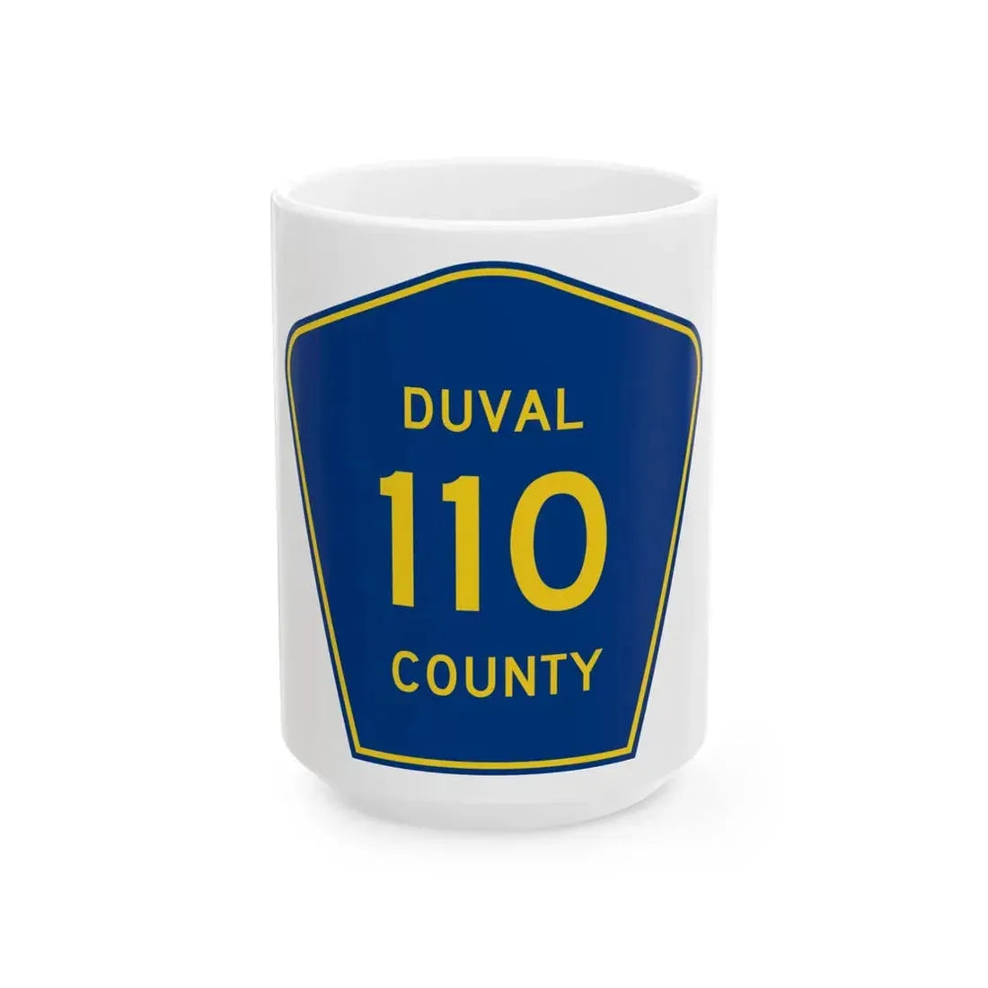 Duval County 110 (Florida) (Road Sign) White Coffee Mug 15oz - Go Mug Yourself