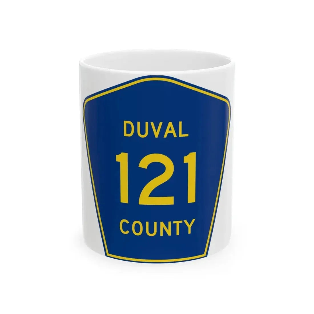Duval County 121 (Florida) (Road Sign) White Coffee Mug 11oz - Go Mug Yourself