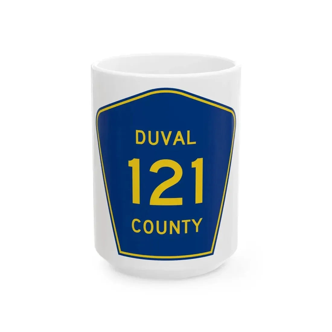 Duval County 121 (Florida) (Road Sign) White Coffee Mug 15oz - Go Mug Yourself