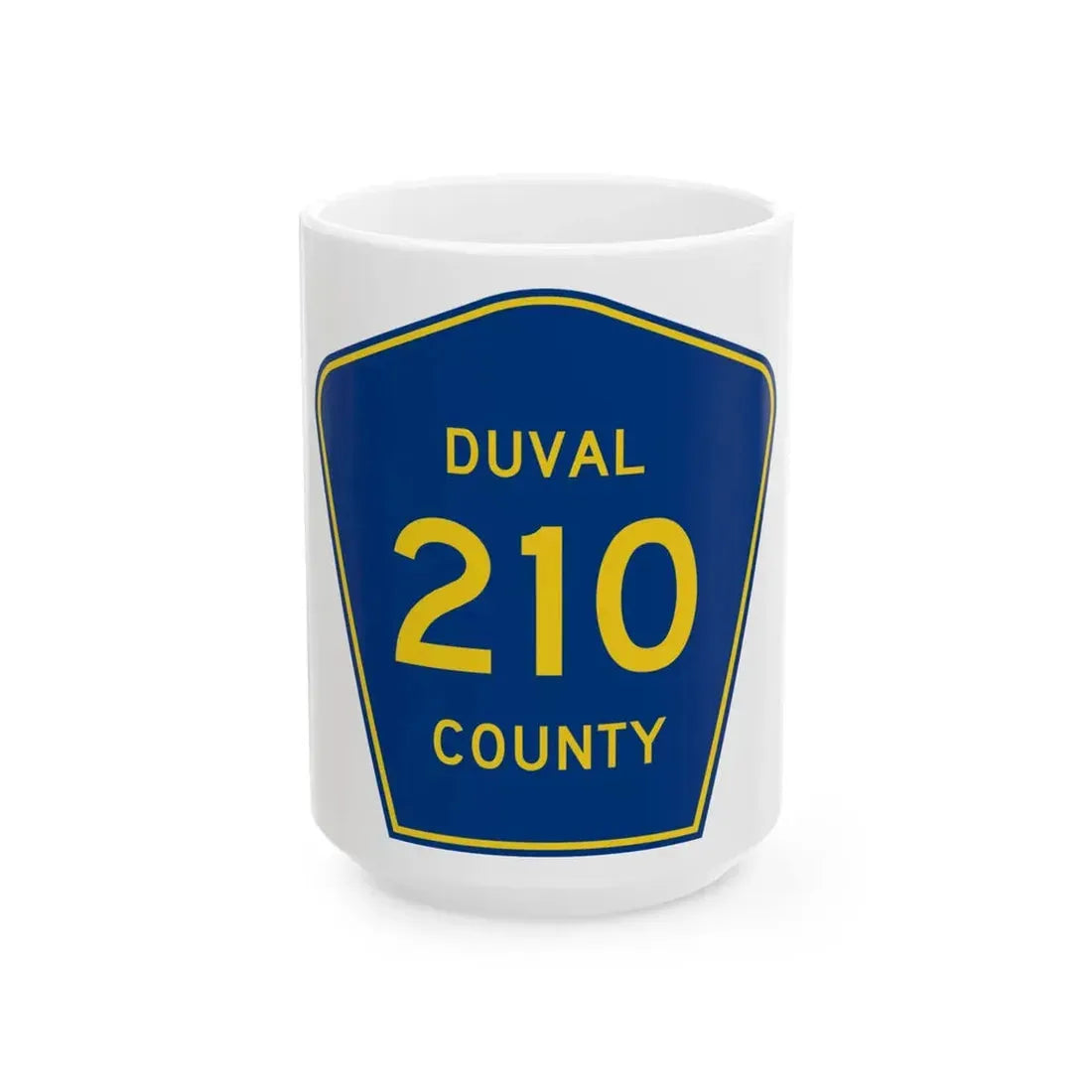 Duval County 210 (Florida) (Road Sign) White Coffee Mug 15oz - Go Mug Yourself