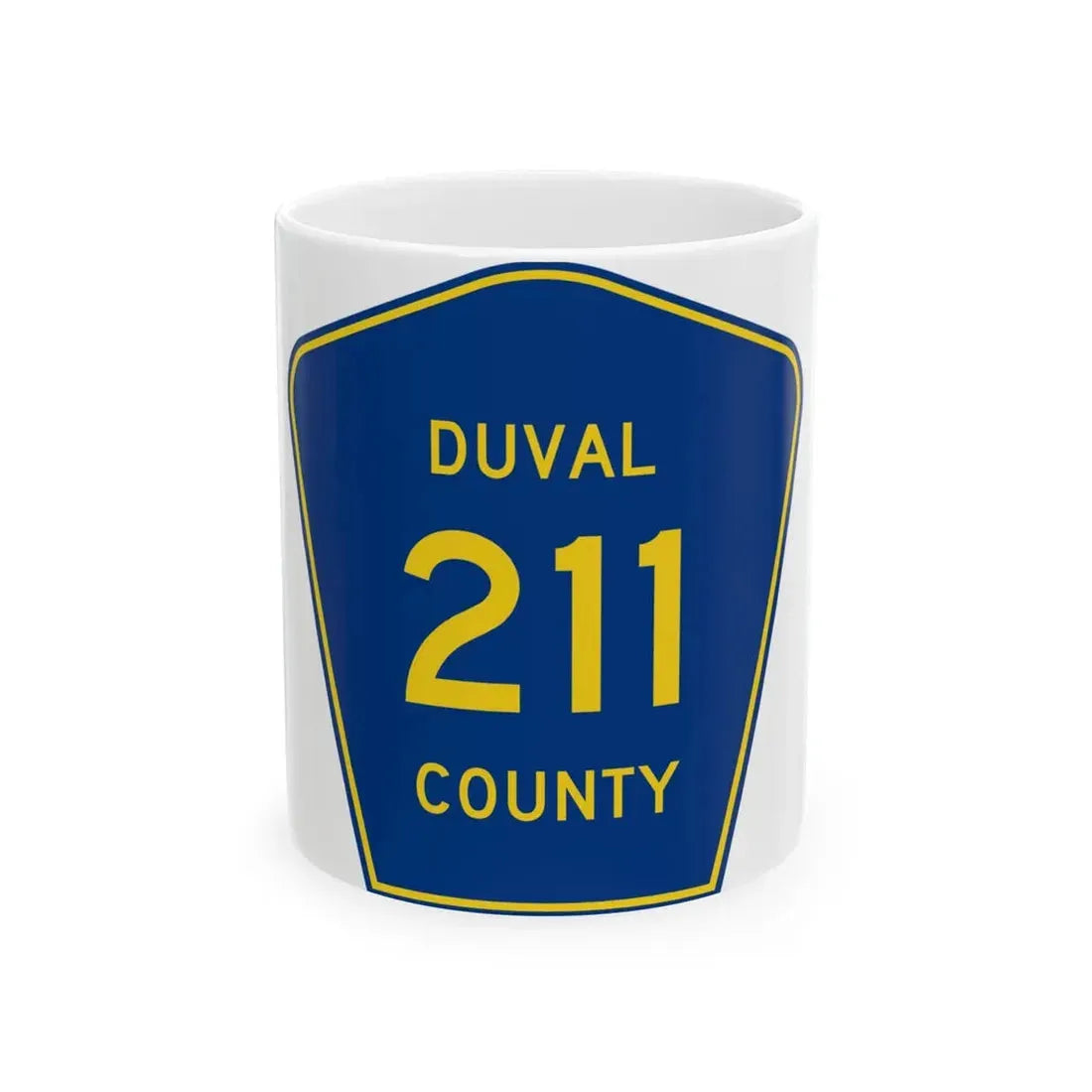 Duval County 211 (Florida) (Road Sign) White Coffee Mug 11oz - Go Mug Yourself