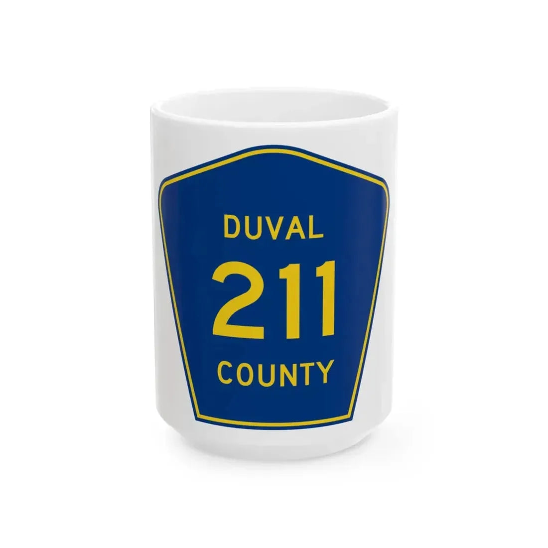 Duval County 211 (Florida) (Road Sign) White Coffee Mug 15oz - Go Mug Yourself