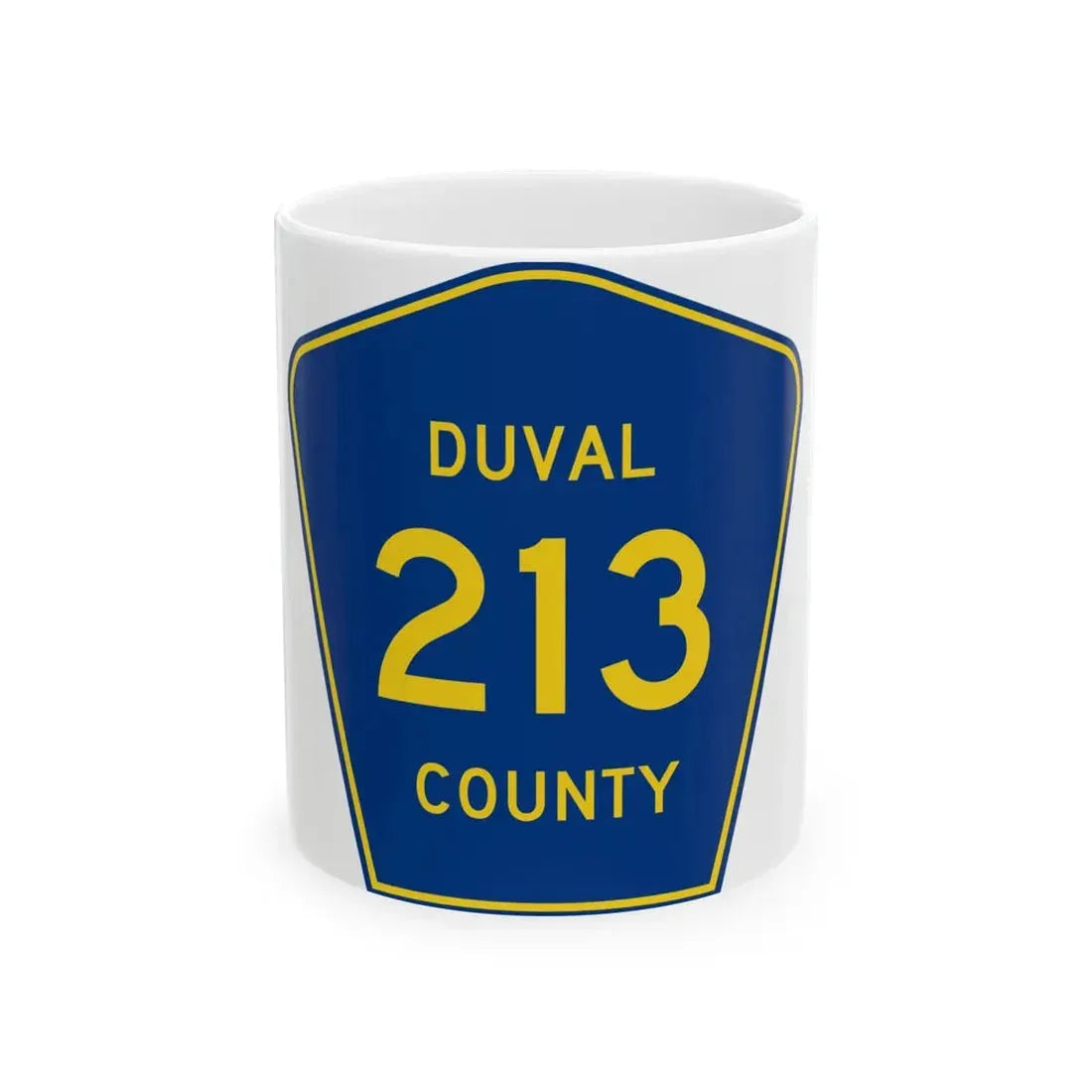 Duval County 213 (Florida) (Road Sign) White Coffee Mug 11oz - Go Mug Yourself