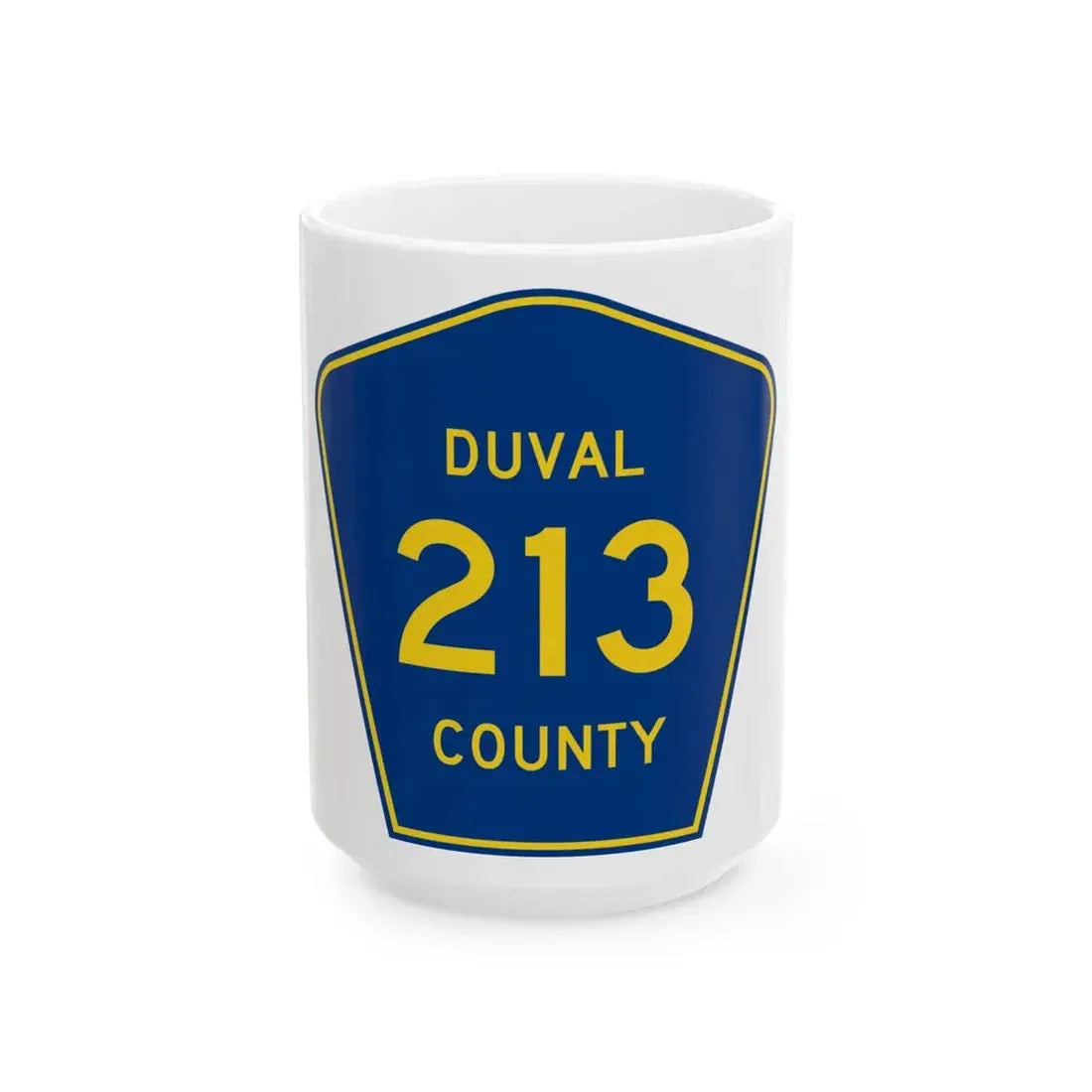 Duval County 213 (Florida) (Road Sign) White Coffee Mug 15oz - Go Mug Yourself