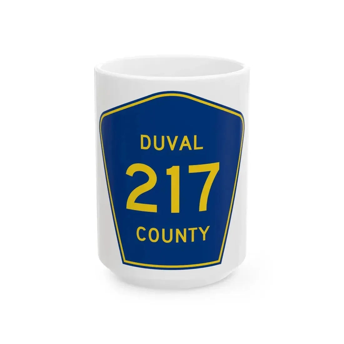 Duval County 217 (Florida) (Road Sign) White Coffee Mug 15oz - Go Mug Yourself