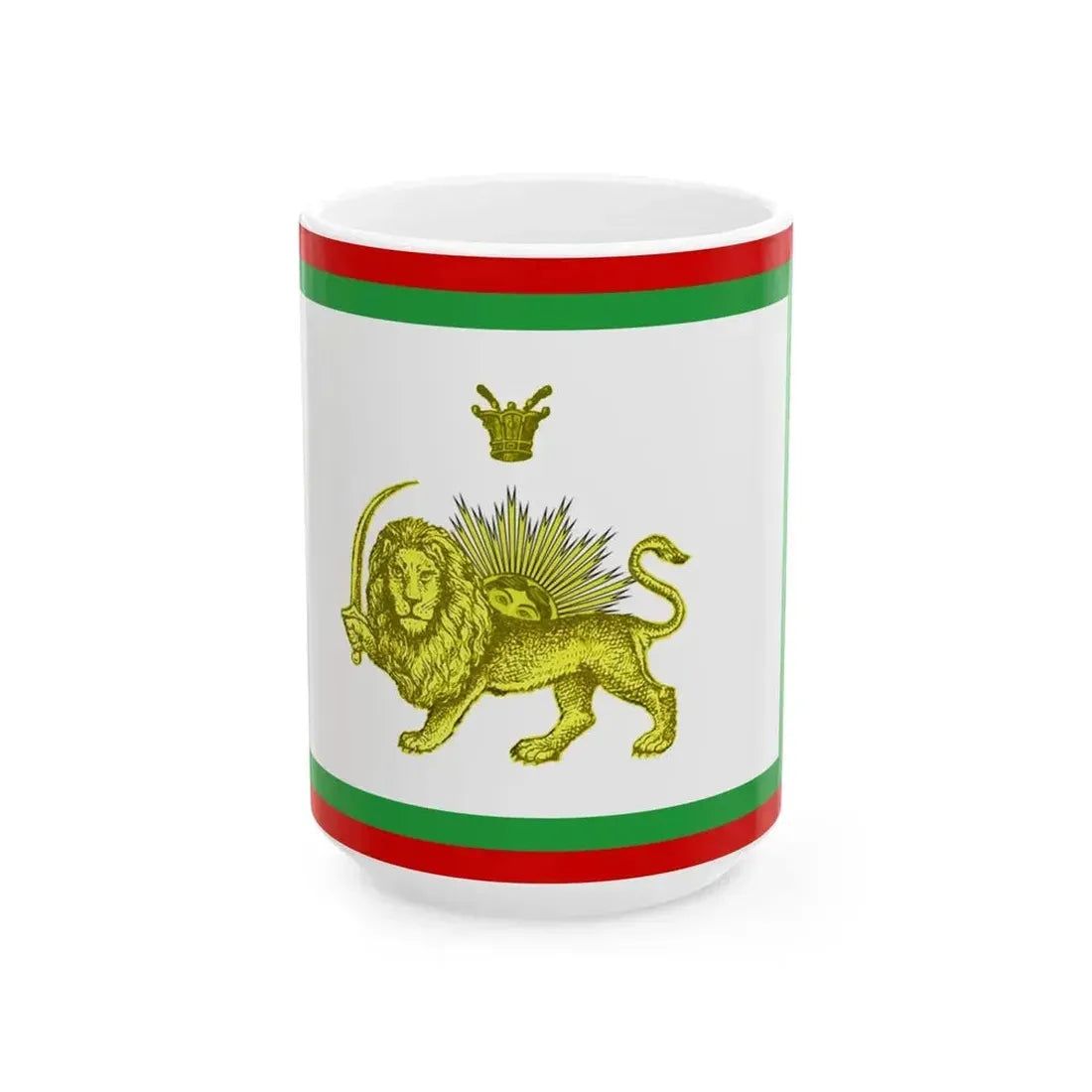 Early 20th century ensign of Persia 2 (Iran) White Coffee Mug 15oz - Go Mug Yourself