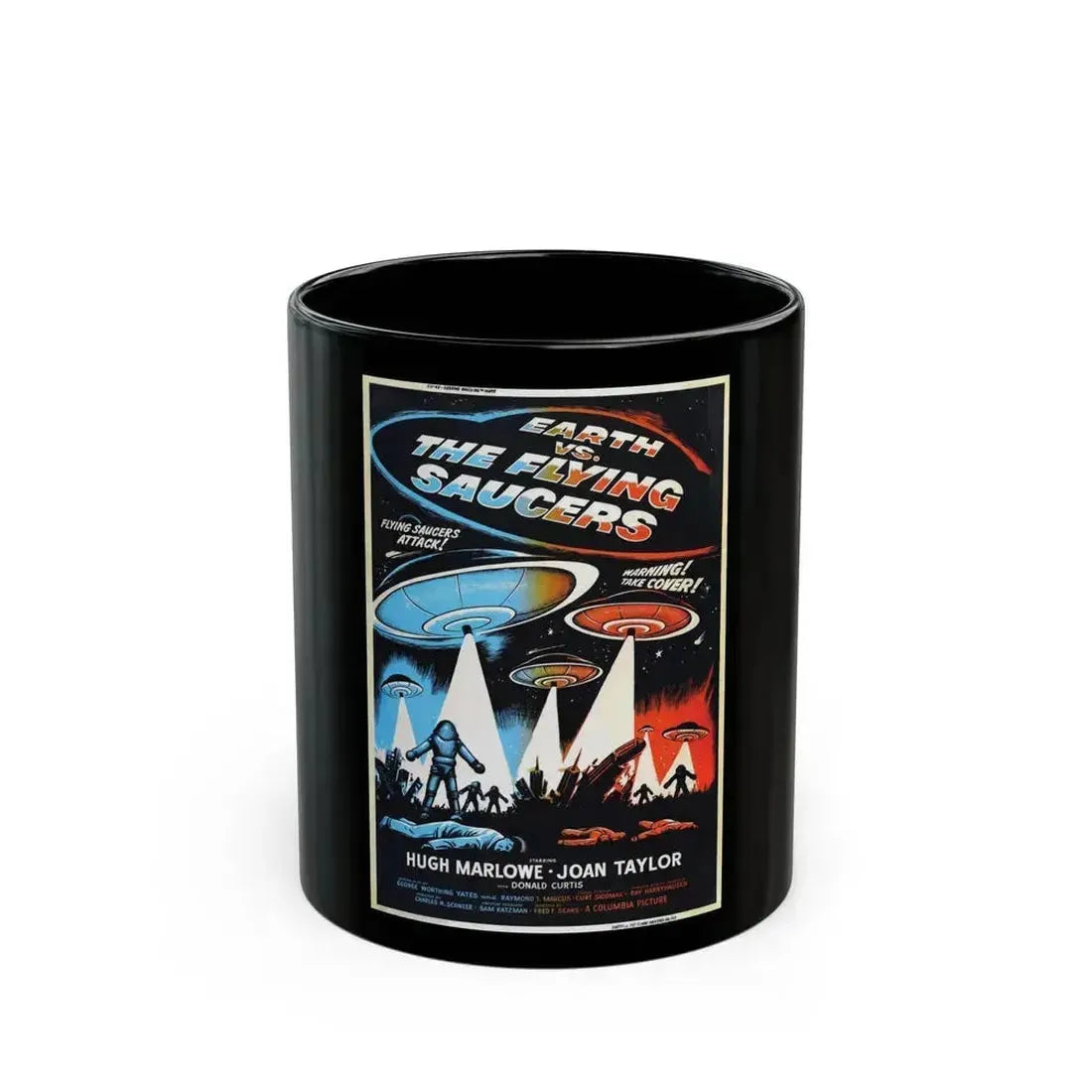 EARTH VS THE FLYING SAUCERS (2) 1956 Movie Poster - Black Coffee Mug 11oz - Go Mug Yourself
