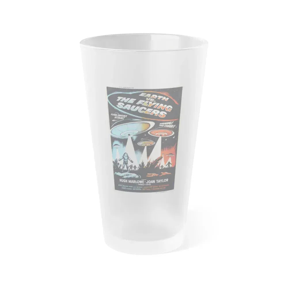 EARTH VS THE FLYING SAUCERS (2) 1956 Movie Poster - Frosted Pint Glass 16oz 16oz Frosted - Go Mug Yourself
