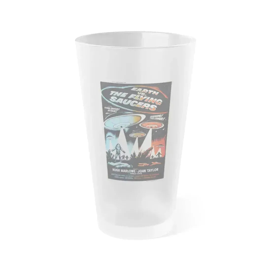 EARTH VS THE FLYING SAUCERS (2) 1956 Movie Poster - Frosted Pint Glass 16oz 16oz Frosted - Go Mug Yourself