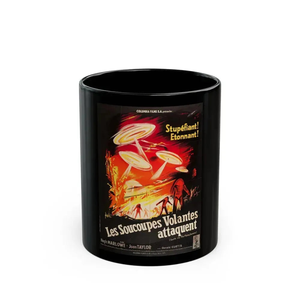 EARTH VS THE FLYING SAUCERS (FRENCH) 1956 Movie Poster - Black Coffee Mug 11oz - Go Mug Yourself