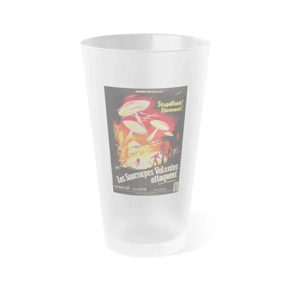 EARTH VS THE FLYING SAUCERS (FRENCH) 1956 Movie Poster - Frosted Pint Glass 16oz 16oz Frosted - Go Mug Yourself