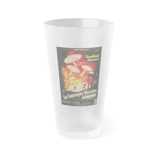 EARTH VS THE FLYING SAUCERS (FRENCH) 1956 Movie Poster - Frosted Pint Glass 16oz 16oz Frosted - Go Mug Yourself