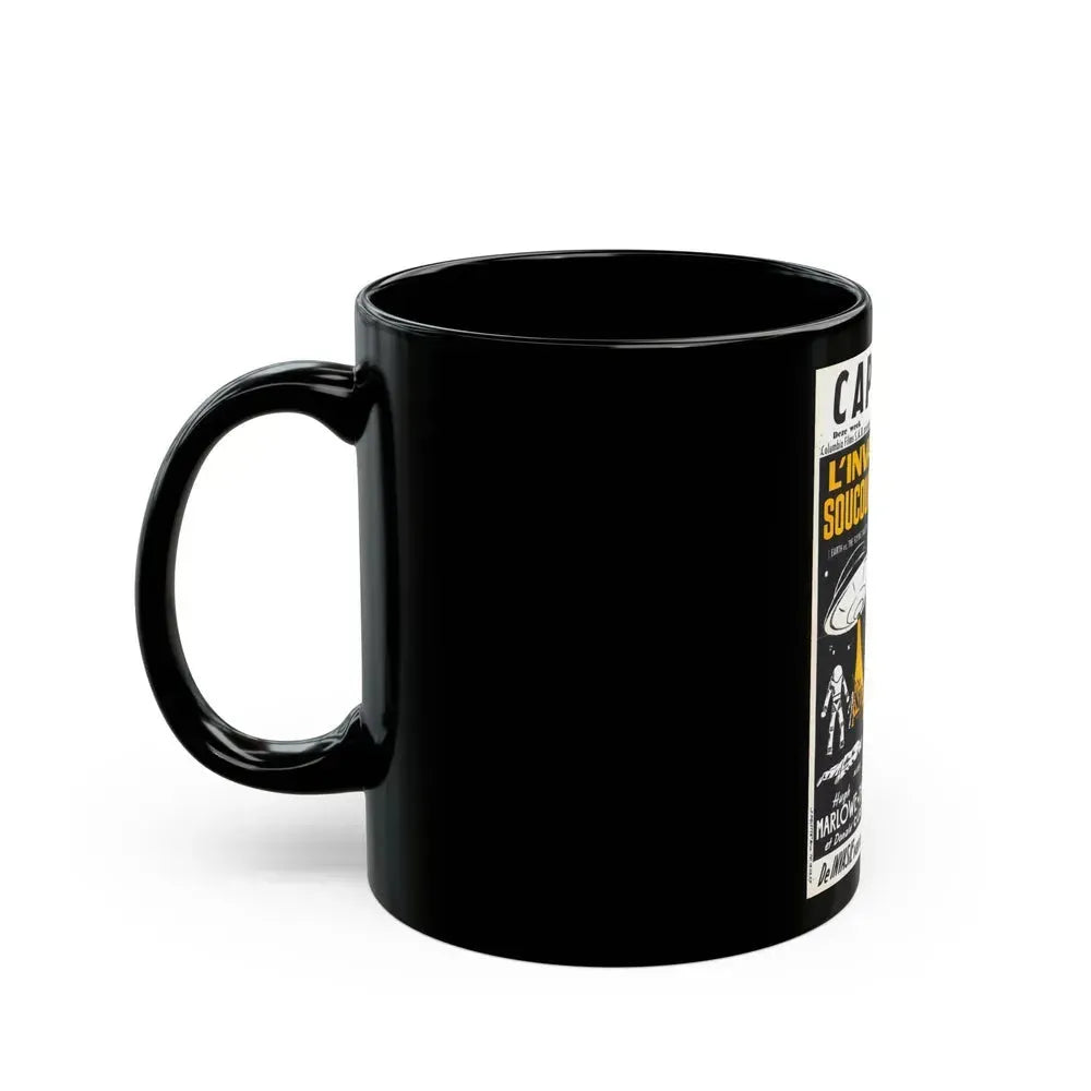EARTH VS THE FLYING SAUCERS (FRENCH) 2 1956 Movie Poster - Black Coffee Mug - Go Mug Yourself