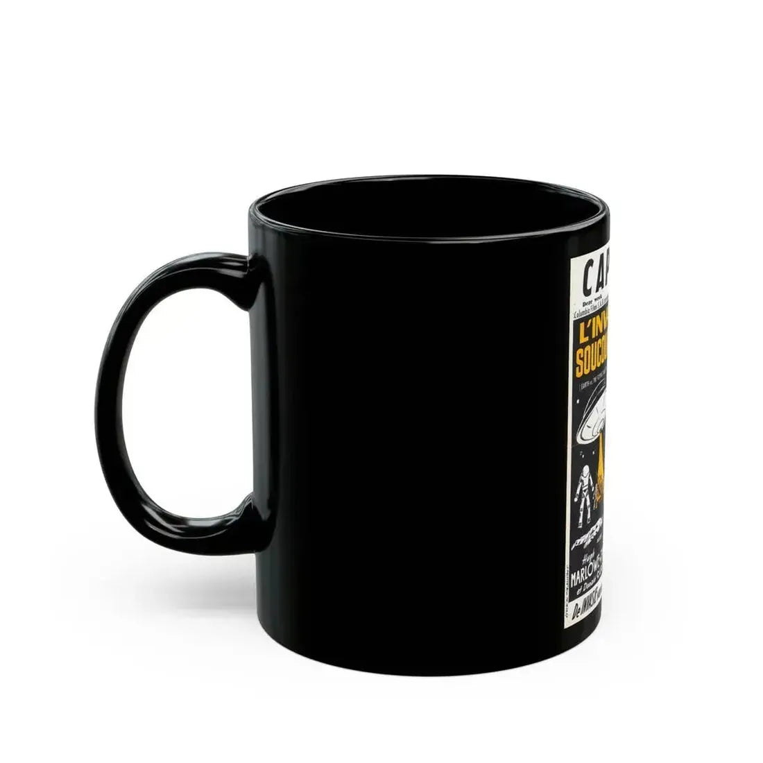 EARTH VS THE FLYING SAUCERS (FRENCH) 2 1956 Movie Poster - Black Coffee Mug - Go Mug Yourself