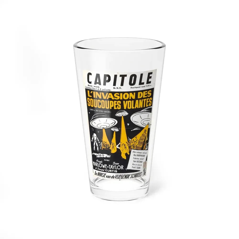 EARTH VS THE FLYING SAUCERS (FRENCH) 2 1956 Movie Poster - Pint Glass 16oz 16oz - Go Mug Yourself