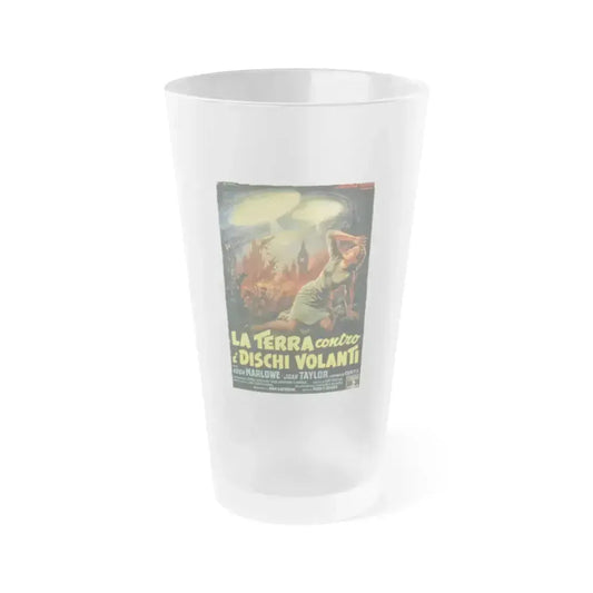 EARTH VS THE FLYING SAUCERS (ITALIAN) 1956 Movie Poster - Frosted Pint Glass 16oz 16oz Frosted - Go Mug Yourself