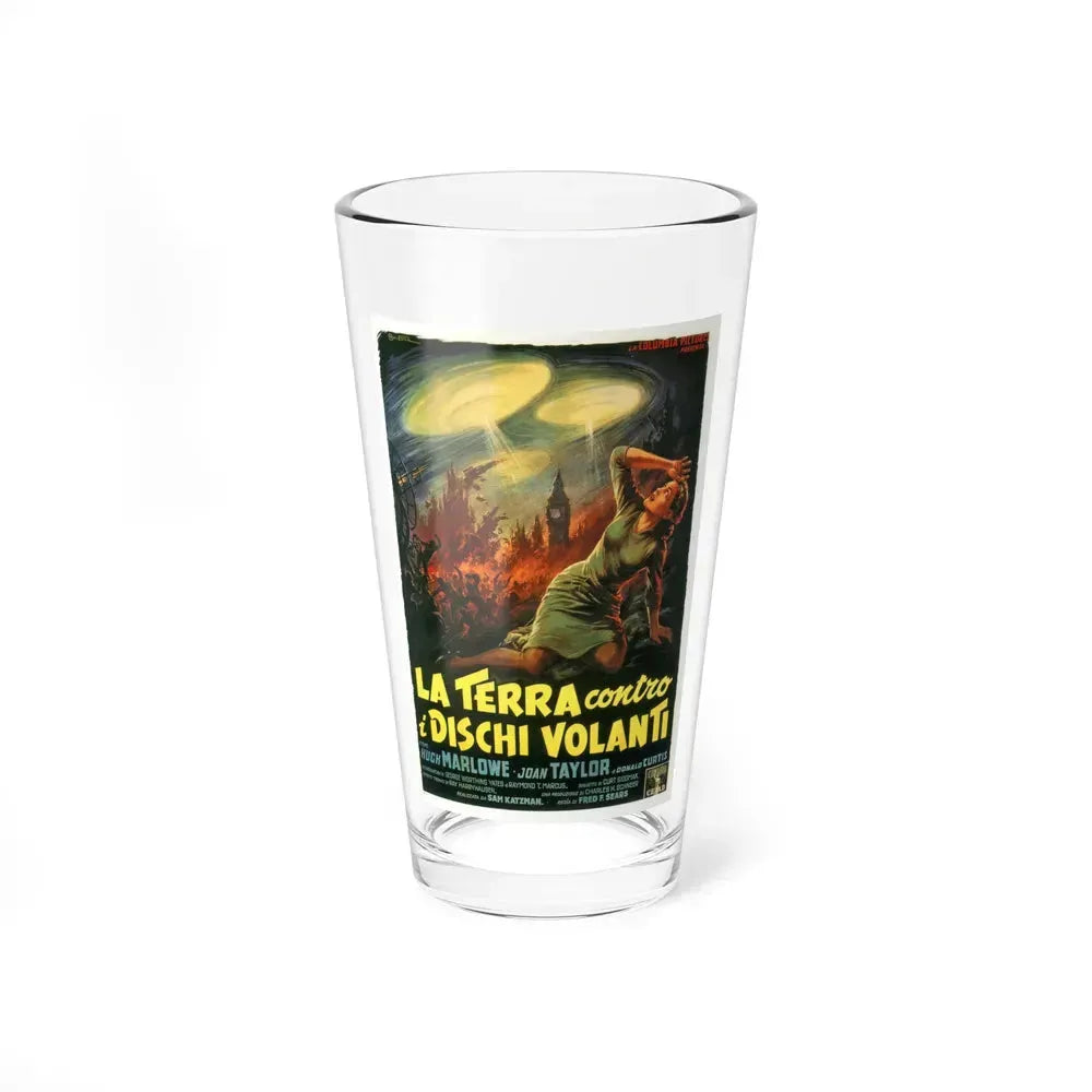 EARTH VS THE FLYING SAUCERS (ITALIAN) 1956 Movie Poster - Pint Glass 16oz 16oz - Go Mug Yourself