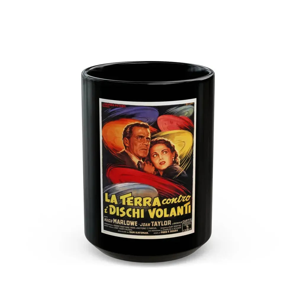 EARTH VS THE FLYING SAUCERS (ITALIAN) 2 1956 Movie Poster - Black Coffee Mug 15oz - Go Mug Yourself