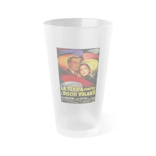 EARTH VS THE FLYING SAUCERS (ITALIAN) 2 1956 Movie Poster - Frosted Pint Glass 16oz 16oz Frosted - Go Mug Yourself