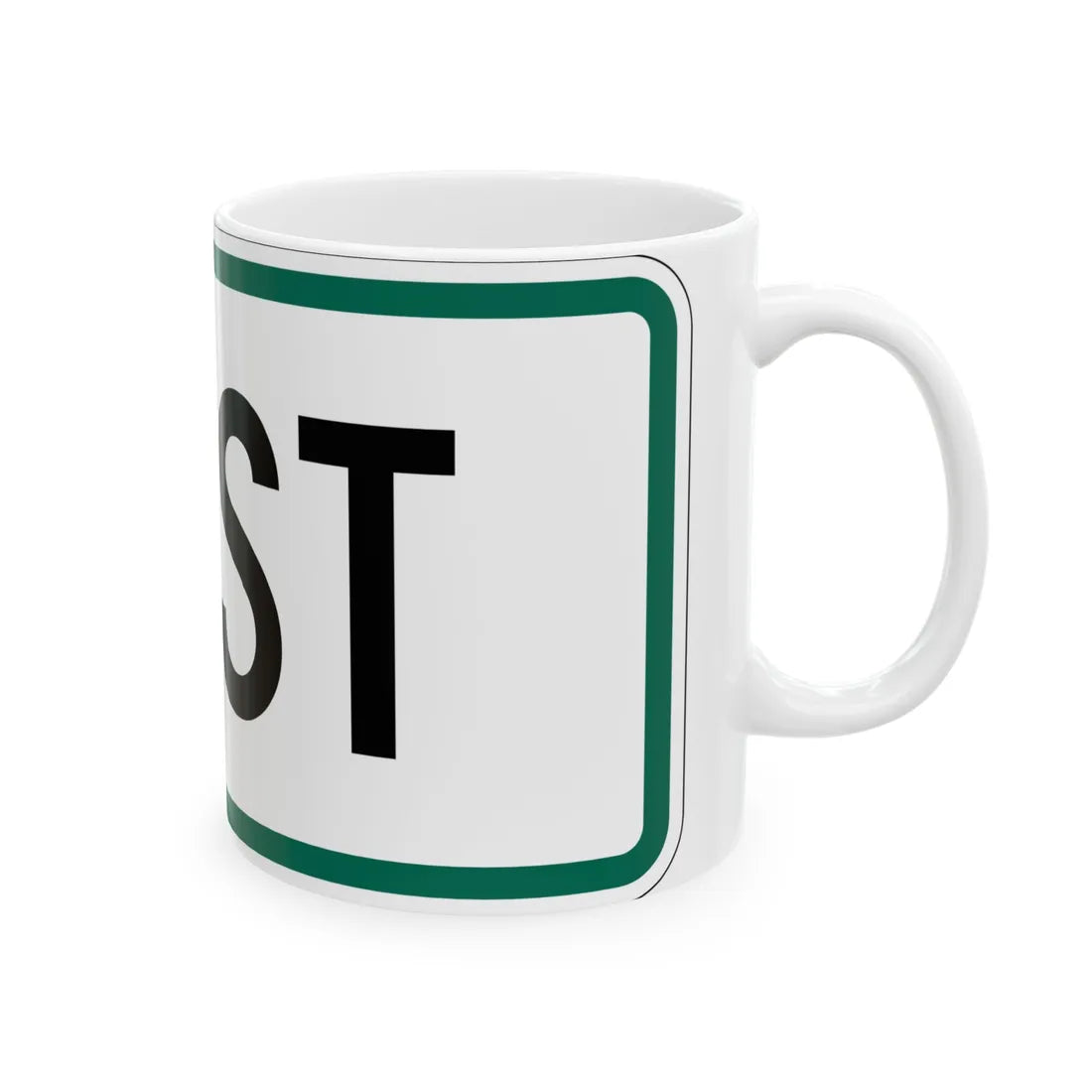 East plate small South Dakota (South Dakota) (Road Sign) White Coffee Mug - Go Mug Yourself