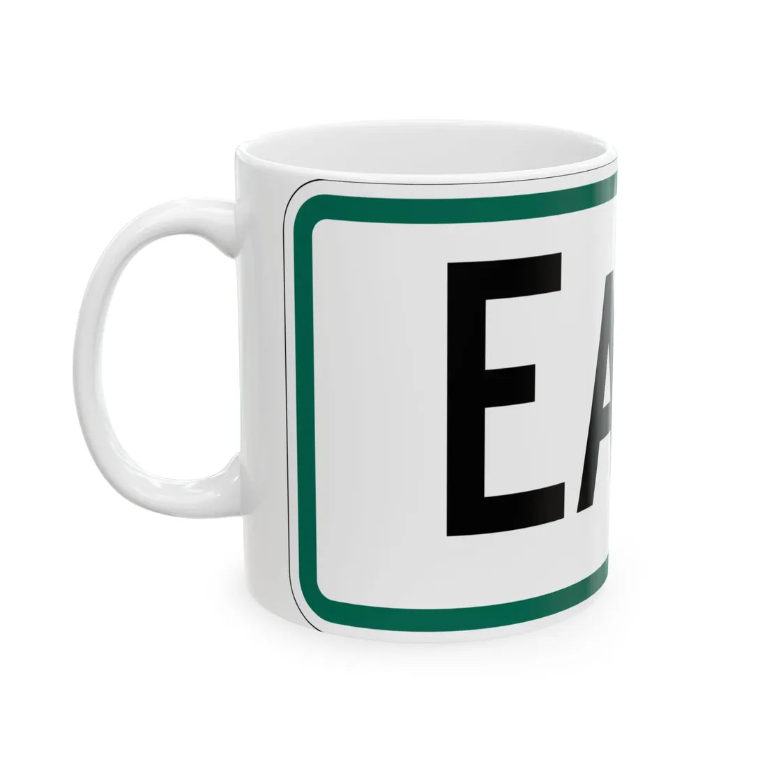 East plate South Dakota (South Dakota) (Road Sign) White Coffee Mug - Go Mug Yourself