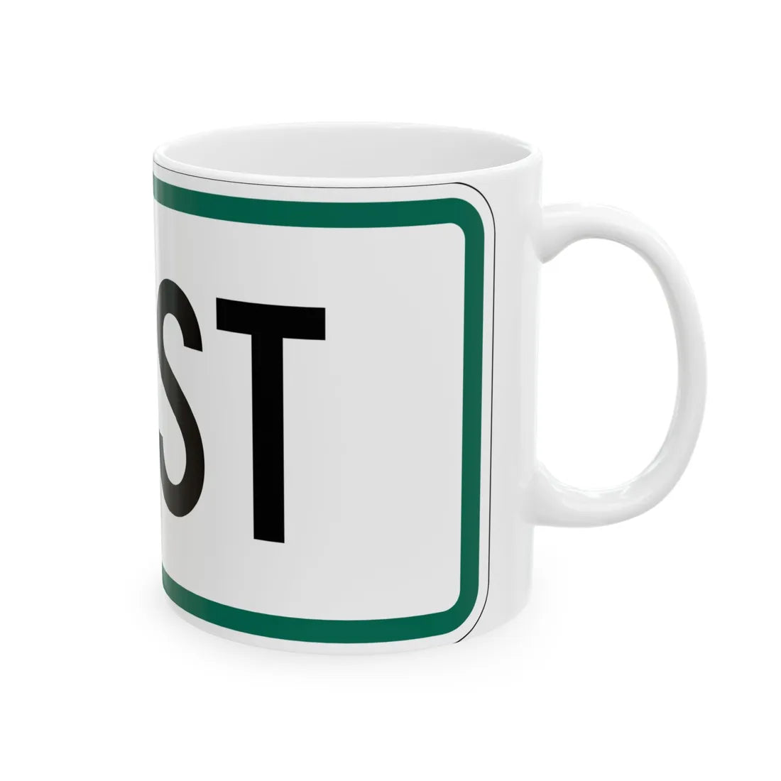 East plate South Dakota (South Dakota) (Road Sign) White Coffee Mug - Go Mug Yourself