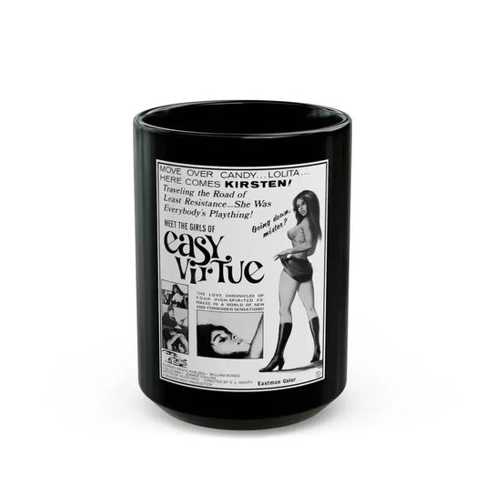 EASY VIRTUE 1972 Movie Poster - Black Coffee Mug 15oz - Go Mug Yourself