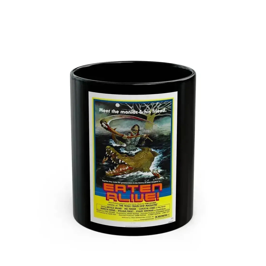 EATEN ALIVE (DEATH TRAP) 1976 Movie Poster - Black Coffee Mug 11oz - Go Mug Yourself