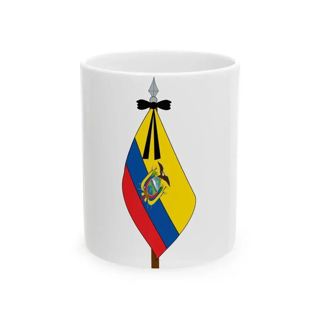 EC flag mourn (Ecuador) White Coffee Mug 11oz - Go Mug Yourself