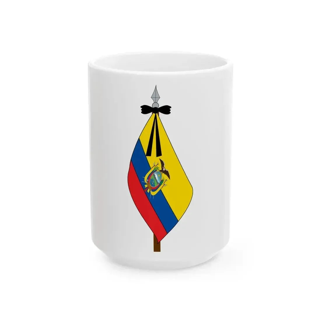 EC flag mourn (Ecuador) White Coffee Mug 15oz - Go Mug Yourself