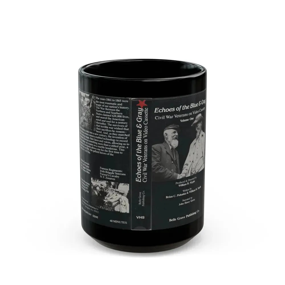 ECHOES OF BLUE AND GRAY (VHS COVER) - Black Coffee Mug 15oz - Go Mug Yourself
