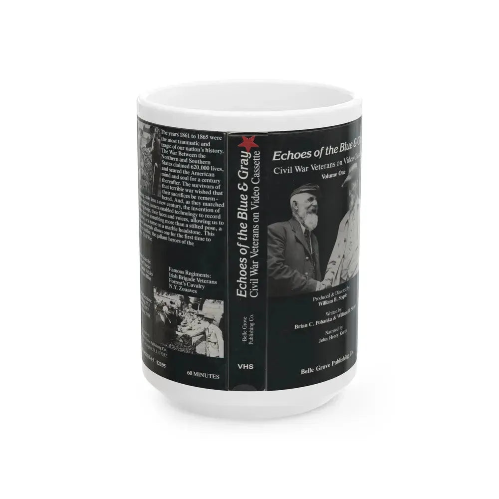 ECHOES OF BLUE AND GRAY (VHS COVER) - White Coffee Mug 15oz - Go Mug Yourself